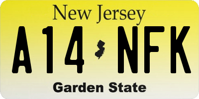 NJ license plate A14NFK