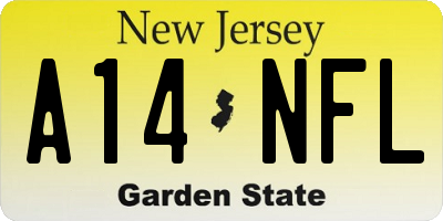 NJ license plate A14NFL