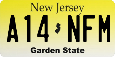 NJ license plate A14NFM