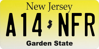 NJ license plate A14NFR