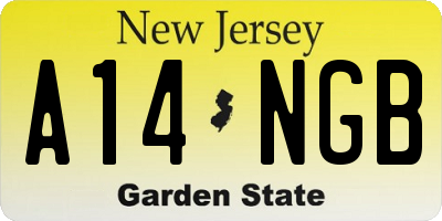 NJ license plate A14NGB