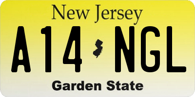 NJ license plate A14NGL