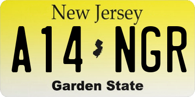 NJ license plate A14NGR