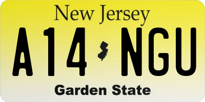 NJ license plate A14NGU