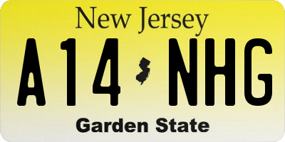 NJ license plate A14NHG