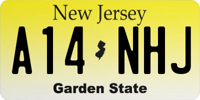 NJ license plate A14NHJ