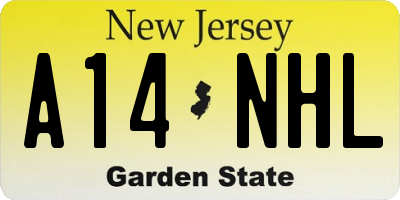 NJ license plate A14NHL