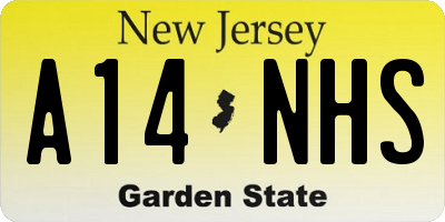 NJ license plate A14NHS