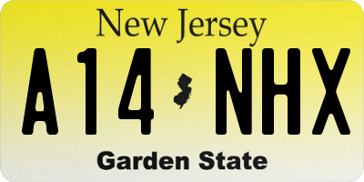 NJ license plate A14NHX