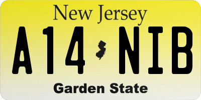 NJ license plate A14NIB