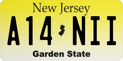 NJ license plate A14NII