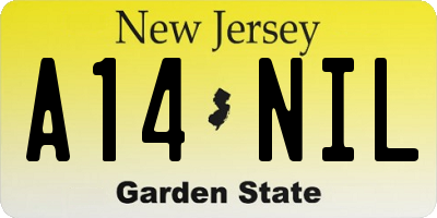 NJ license plate A14NIL