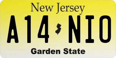 NJ license plate A14NIO