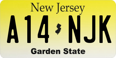 NJ license plate A14NJK