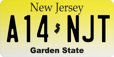 NJ license plate A14NJT