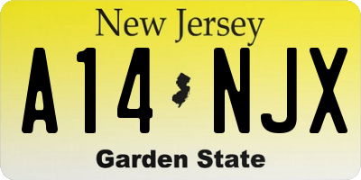 NJ license plate A14NJX