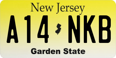 NJ license plate A14NKB