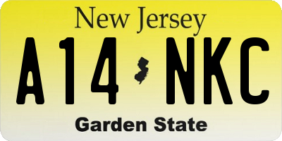 NJ license plate A14NKC