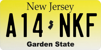 NJ license plate A14NKF
