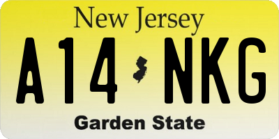 NJ license plate A14NKG