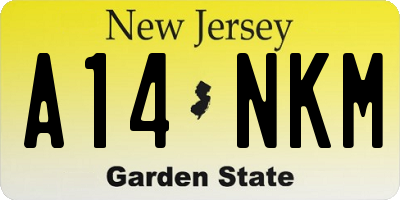 NJ license plate A14NKM