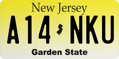 NJ license plate A14NKU