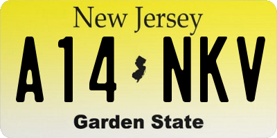NJ license plate A14NKV