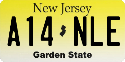 NJ license plate A14NLE