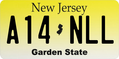 NJ license plate A14NLL