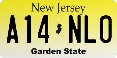 NJ license plate A14NLO