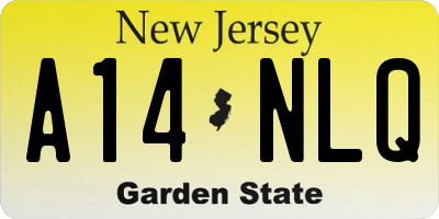 NJ license plate A14NLQ
