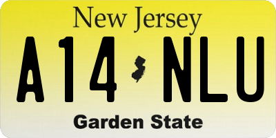 NJ license plate A14NLU