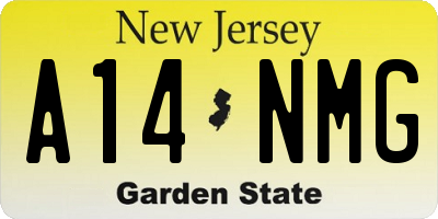 NJ license plate A14NMG