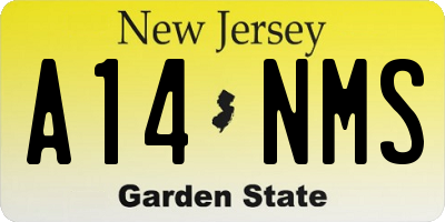 NJ license plate A14NMS