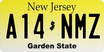 NJ license plate A14NMZ