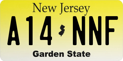 NJ license plate A14NNF