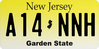 NJ license plate A14NNH