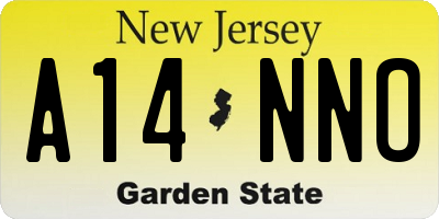 NJ license plate A14NNO
