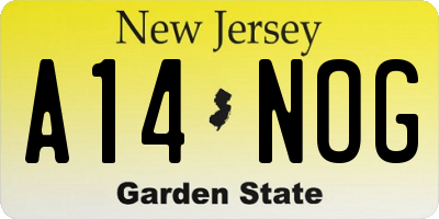 NJ license plate A14NOG
