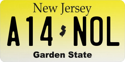 NJ license plate A14NOL