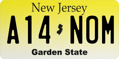 NJ license plate A14NOM