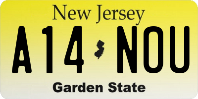 NJ license plate A14NOU