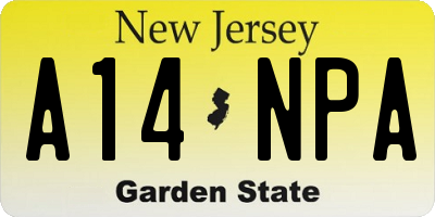 NJ license plate A14NPA