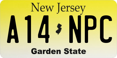 NJ license plate A14NPC