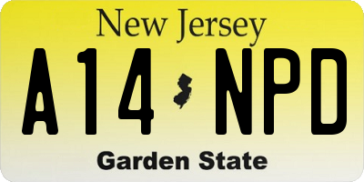 NJ license plate A14NPD