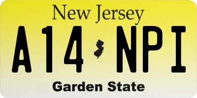 NJ license plate A14NPI