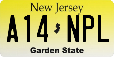NJ license plate A14NPL