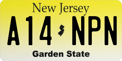 NJ license plate A14NPN