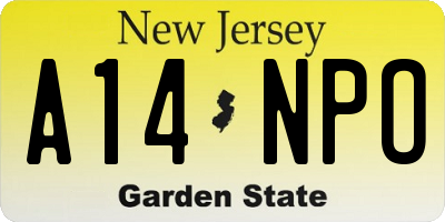 NJ license plate A14NPO