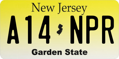 NJ license plate A14NPR